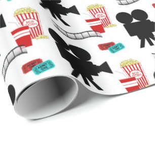 Papier Cadeau Fun Movie Lovers soirée enveloppement carrelé