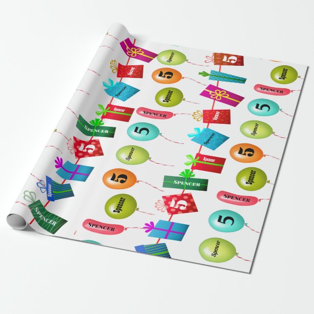 Papier Cadeau Fun Nom et âge personnalisés Anniversaire (Déroulé)