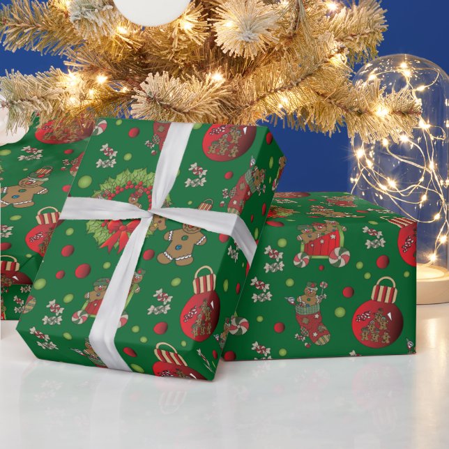 Papier Cadeau Fun pain d'épices Noël (Vacances)