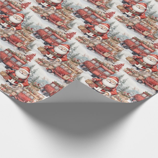 Papier Cadeau Fun Père Noël Noël emballage papier rouleau (Coin)
