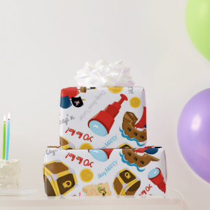 Papier Cadeau Fun Pirate motif Party papier d'emballage