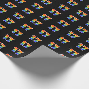 Papier Cadeau Fun Rainbow Spectrum Motif "17" Numéro de l'événem