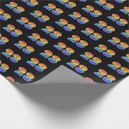 Papier Cadeau Fun Rainbow Spectrum Motif "23" Numéro d'événement