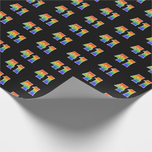 Papier Cadeau Fun Rainbow Spectrum Motif "41" Numéro d'événement