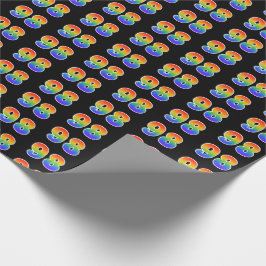 Papier Cadeau Fun Rainbow Spectrum Motif "98" Numéro d'événement