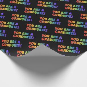 Papier Cadeau Fun Rainbow Spectrum Motif "VOUS ÊTES UN DIPLÔME !