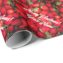 Fun rouge fraise sur mesure papier d'emballage de 