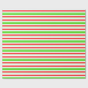 Papier Cadeau Fun Vert, Blanc, Rouge Noël Inspiré Grandes