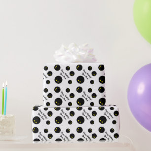 Papier Cadeau Funky black squash motif sports Anniversaire
