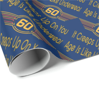 Papier Cadeau Funny 60th - L'âge est comme les sous-vêtements