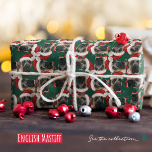 Papier Cadeau Funny Anglais Mastiff Motif de Noël