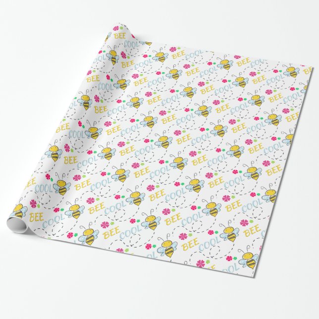 Papier Cadeau Funny Bee Cool (Déroulé)
