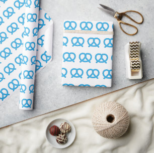 Papier Cadeau Funny Blue Pretzel Motif allemand Oktoberfest