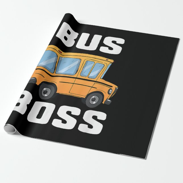 Papier Cadeau Funny Bus Boss School Bus Driver (Déroulé)