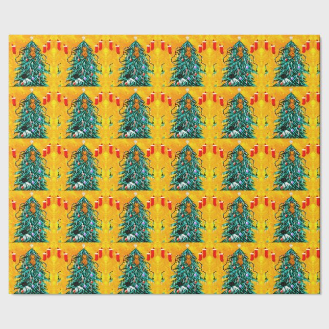 Papier Cadeau Funny Christmas Cats Tree  Creationarts (Couture)