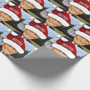 PAPIER CADEAU FUNNY DONALD TRUMP JOURNAL DE NOËL