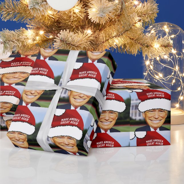 PAPIER CADEAU FUNNY DONALD TRUMP JOURNAL DE NOËL (Vacances)