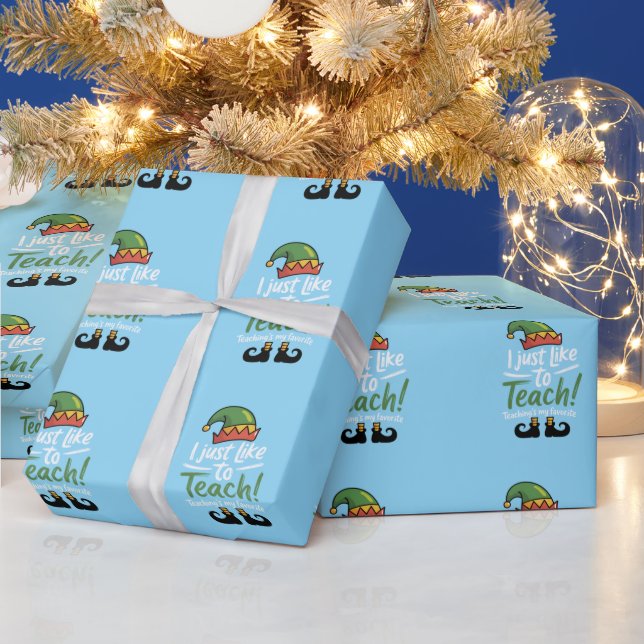Papier Cadeau Funny Enseignant de Noël est mon préféré (Vacances)