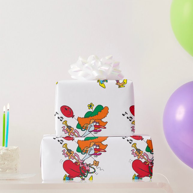 Papier Cadeau Funny Femme Clown (Créateur téléchargé)