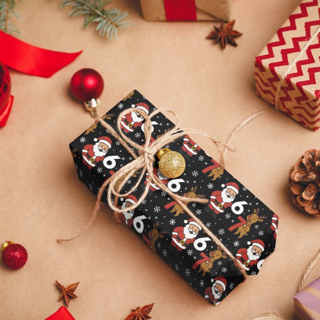 Papier Cadeau Funny Gen Z Santa & Rudolph 67 Holiday Gift Wrap (Créateur téléchargé)