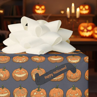 Papier Cadeau Funny Jack O Lantern Happy Halloween! Pumpkins