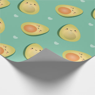 Papier Cadeau Funny Kawaii Avocados évitons le Motif