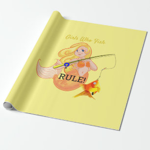 Papier Cadeau Funny Pêche Fille Sirène Thunder_Cove