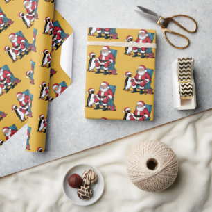 Papier Cadeau Funny Père Noël
