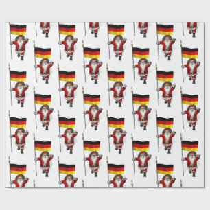 Papier Cadeau Funny Père Noël Avec L'Ensigne D'Allemagne