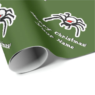 Papier Cadeau Funny Père Noël tarantula araignée personnalisée N