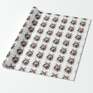 Papier Cadeau Funny Rudolph le renne à nez rouge