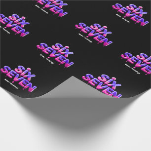 Papier Cadeau Funny Six Sept 67 Mème Gen Alpha Style Viral Cool