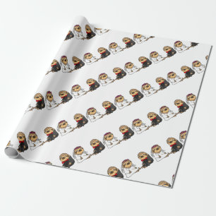 Papier Cadeau Funny Sloth Mariée et Mariage de chambre