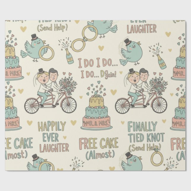 Papier Cadeau Funny wedding wrapping paper  (Plat)