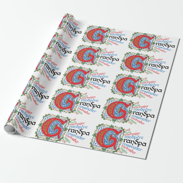 Papier Cadeau G est pour Papier à enveloppement grand-père (Déroulé)