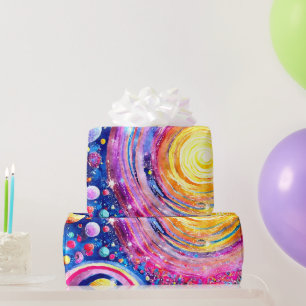 PAPIER CADEAU GALAXIE COLORÉE