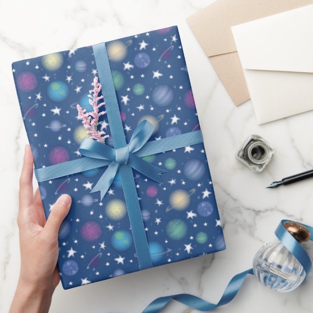 Papier Cadeau Galaxie du Baby shower spatial (Cadeaux)