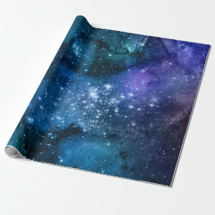 Papier Cadeau Galaxie Sombre Ciel Nocturne Étoilé Espace Cosmiqu