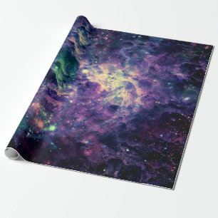 Papier Cadeau Galaxie violette roche spatiale cool