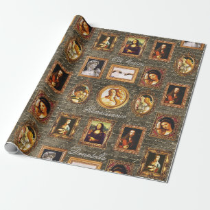 Papier Cadeau Galerie d'art de la Renaissance encadrée Script an