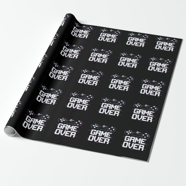 Papier Cadeau Gamer de contrôleur Vaporwave de jeu esthétique (Déroulé)