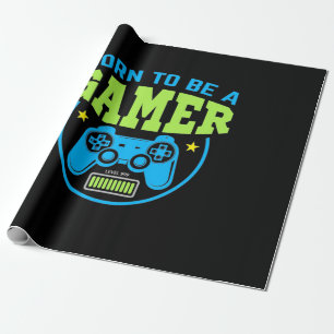 Papier Cadeau Gamer Gift   Né Pour Être Un Joueur
