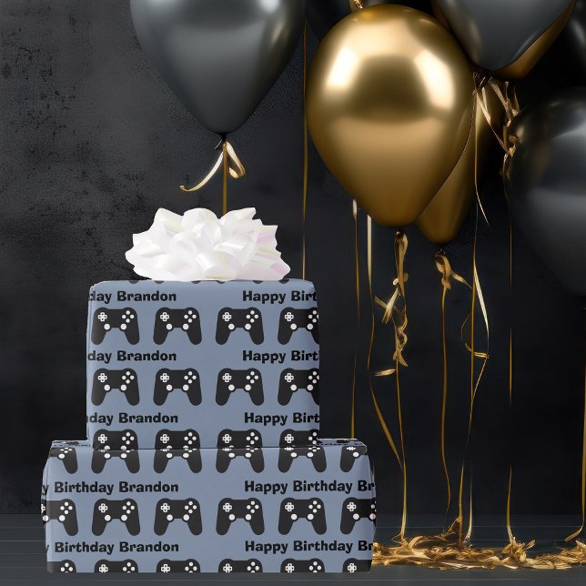 Papier Cadeau Gamer personnalisé cool (Créateur téléchargé)