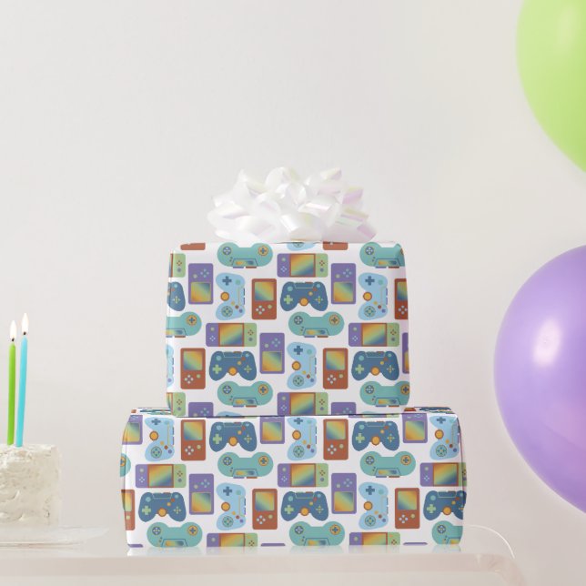 Papier Cadeau Gamer sur papier d'emballage (Cadeaux de fête)