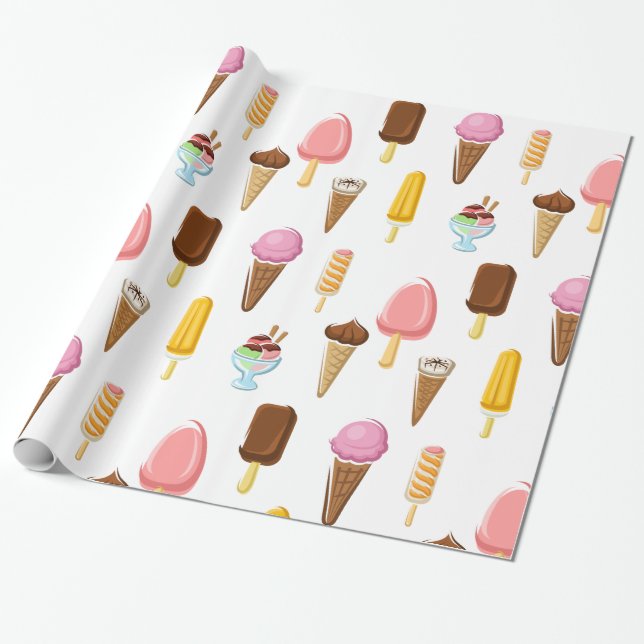 Papier Cadeau Gamme De Glaces (Déroulé)