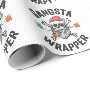 Papier Cadeau Gangsta Wrapper Funny Christmas Père Noël Cadeau c