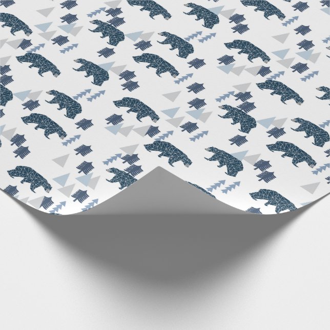 Papier Cadeau Garçon de l'ours moderne (Coin)