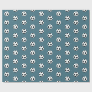 Papier Cadeau Garçons Bleu Sports Soccer Enfants