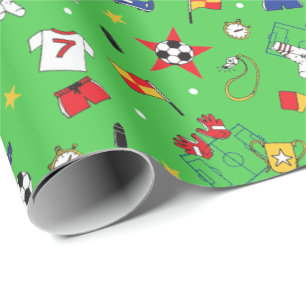Papier Cadeau Garçons Football Balls Chemises et Bottes Concepti