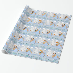 Papier Cadeau Garçons jumeaux - papier d'emballage de baby